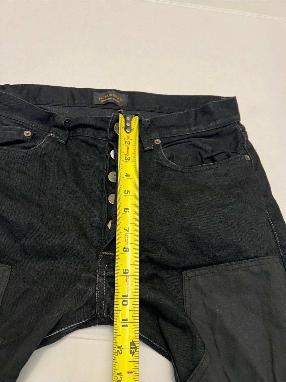SCHAEFFER’S GARMENT HOTEL MADE IN USA RARE BLACK DOUBLE KNEE JEANS 34x35 - Picture 8 of 16